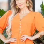 Vestido Chiffon Laranja