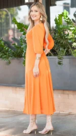 Vestido Chiffon Laranja - Imagem 4