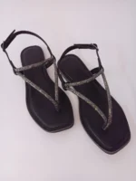 Sandália Rasteira Strass