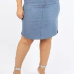 Saia Jeans Barra Arredondada Rosineia - Aline Meneghetti