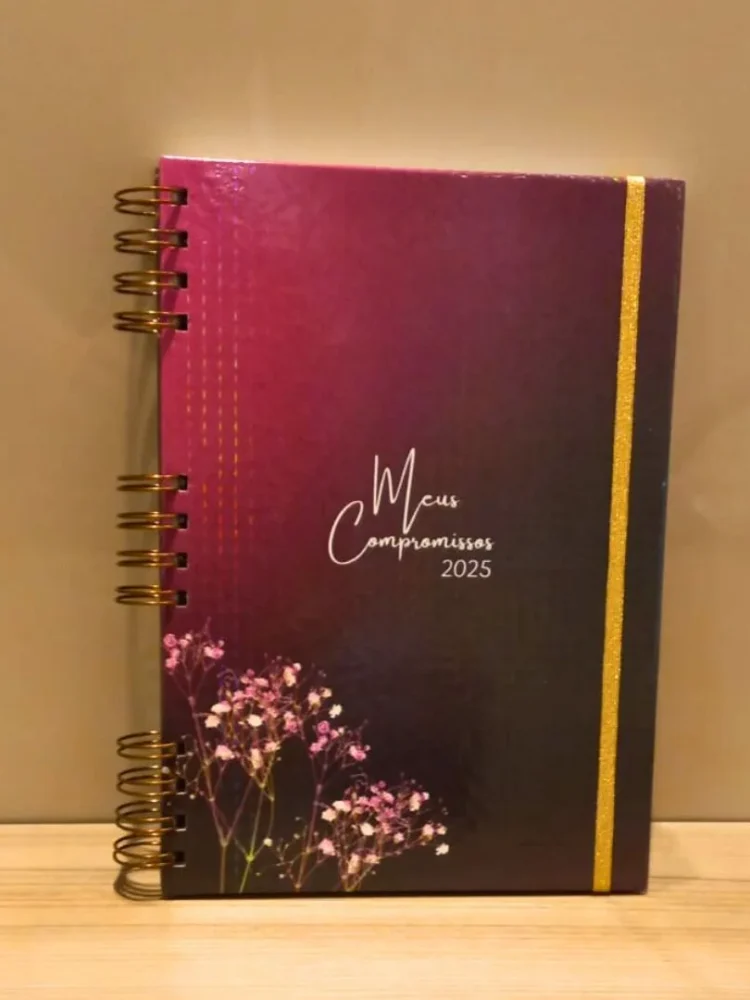 AGENDA ROSE DARK - 90gr - 2 dias/ pág - Meus Compromissos 2025