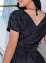 Vestido Plissado Preto Kate Fashion Date Querem Vestidos - Imagem 7