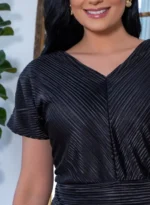 Vestido Plissado Preto Kate Fashion Date Querem Vestidos - Imagem 6