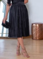 Vestido Plissado Preto Kate Fashion Date Querem Vestidos - Imagem 4