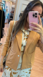 Blazer Risca de Giz Caramelo 1602