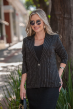 Blazer Risca de Giz Preto 1601 - Imagem 2