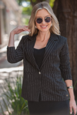 Blazer Risca de Giz Preto 1601 - Imagem 3