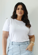 Blusa Cropped Malha Premium Branco - Aline Meneghetti