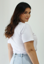 Blusa Cropped Malha Premium Branco - Aline Meneghetti - Imagem 2