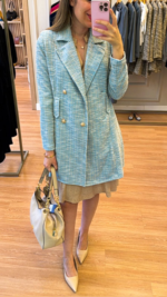 Casaco Tweed Mescla Azul Ciano 1661 - Imagem 2