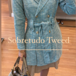 Casaco Tweed Mescla Azul Ciano 1661