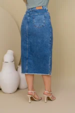 Saia jeans Beatriz Deep Moda Modesta - Imagem 3