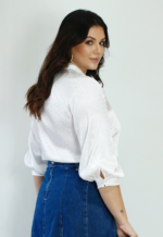 Blusa Cetim Devorê de Laço - Imagem 2
