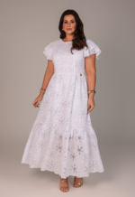 Vestido Curve Maxi Longo Laise Algodão Branco