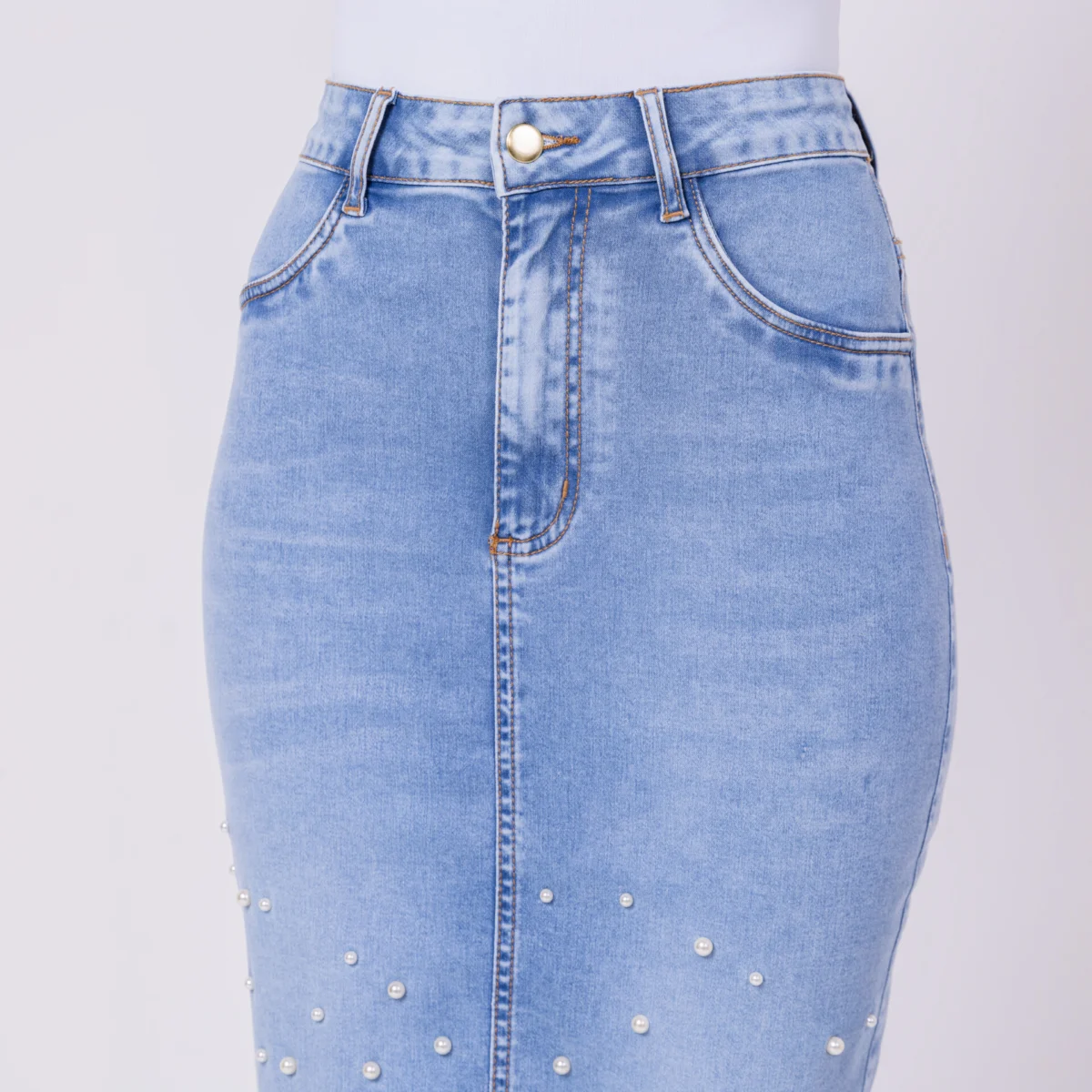 vera perola clara (2) Saia Vera Clara com perolas - Imagem 3