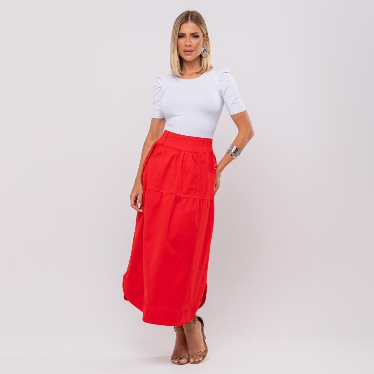Saia Nádia Vermelha - Imagem 5