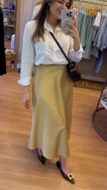 Saia Longa de Cetim Champagne