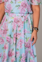 Saia Tule Detalhe Transpassado Estampa Floral Aline Meneghetti - Imagem 4