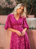 Vestido Midi em Renda com Guipir 04029 Doce Maria - Imagem 6