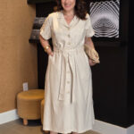 Vestido Chemise Linho com Elastano Cru