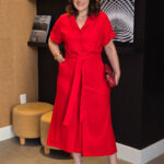 Vestido Chemise Linho com Elastano Vermelho