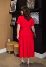 Vestido Chemise Linho com Elastano Vermelho - Imagem 2