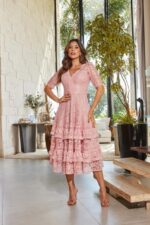 Vestido Midi em Renda com Guipir - Imagem 3