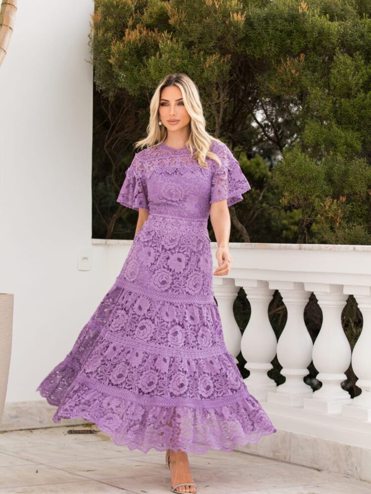 Vestido em Renda e Guipir (03980)