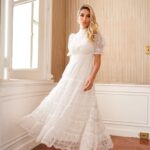 Vestido Midi em Renda e Guipir (03987) DOCE MARIA