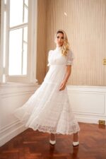 Vestido Midi em Renda e Guipir (03987) DOCE MARIA