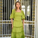 Conjunto Saia Midi e Blusa em Tricoline e Guipir 03996 Doce Maria