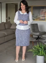 Conjunto de Tweed de Jacquard Jhenny Azul - Querem Vestidos - Imagem 2