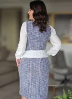 Conjunto de Tweed de Jacquard Jhenny Azul - Querem Vestidos - Imagem 5
