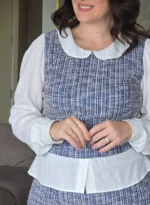 Conjunto de Tweed de Jacquard Jhenny Azul - Querem Vestidos - Imagem 6