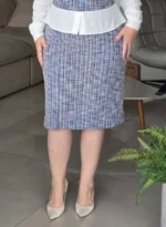 Conjunto de Tweed de Jacquard Jhenny Azul - Querem Vestidos - Imagem 8