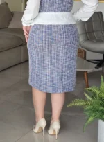 Conjunto de Tweed de Jacquard Jhenny Azul - Querem Vestidos - Imagem 9