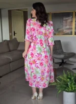 Vestido Lorena Floral em Crepe Georgette - Querem Vestidos - Imagem 3