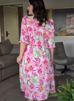 Vestido Lorena Floral em Crepe Georgette - Querem Vestidos - Imagem 5