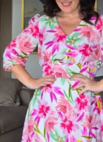 Vestido Lorena Floral em Crepe Georgette - Querem Vestidos - Imagem 6