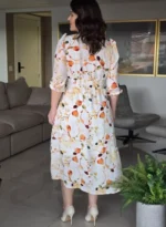 Vestido Milena Off White em Crepe Georgette - Querem Vestidos - Imagem 8