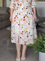 Vestido Milena Off White em Crepe Georgette - Querem Vestidos - Imagem 4