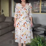 Vestido Milena Off White em Crepe Georgette - Querem Vestidos