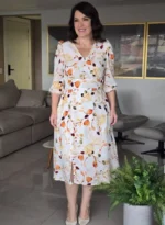 Vestido Milena Off White em Crepe Georgette - Querem Vestidos - Imagem 2