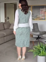Conjunto de Tweed de Jacquard Jhenny Verde - Querem Vestidos - Imagem 3