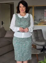 Conjunto de Tweed de Jacquard Jhenny Verde - Querem Vestidos - Imagem 4