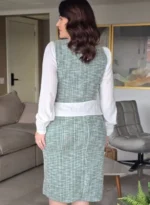 Conjunto de Tweed de Jacquard Jhenny Verde - Querem Vestidos - Imagem 5