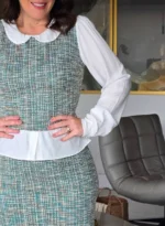 Conjunto de Tweed de Jacquard Jhenny Verde - Querem Vestidos - Imagem 6