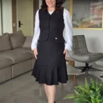 Conjunto Preto em Alfaiataria Risca de Giz Juliana - Querem Vestidos