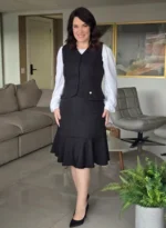 Conjunto Preto em Alfaiataria Risca de Giz Juliana - Querem Vestidos