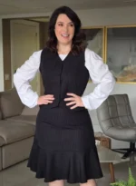 Conjunto Preto em Alfaiataria Risca de Giz Juliana - Querem Vestidos - Imagem 8